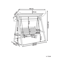 Dondolo da Esterno in Legno e Tessuto beige 2 con baldacchino autoportante