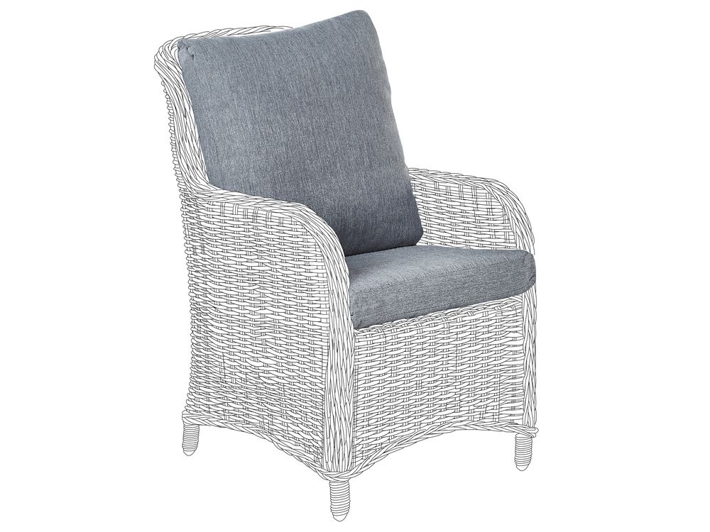 Set di copricuscini per esterni in tessuto Grigio per sedie da giardino cuscini per schienale e sedute