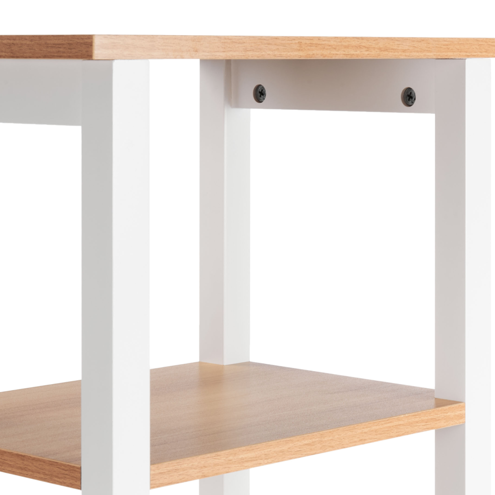 Mobile da bagno alto con ripiani in MDF bianco 30 x 160 cm armadietto