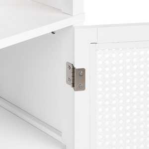 Mobile da bagno alto con ripiani in MDF bianco 30 x 160 cm armadietto