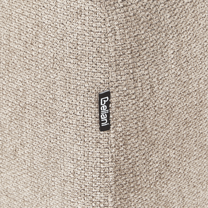 Pouf tortora rettangolare con gambe in legno di gomma verniciato marrone stile minimalista