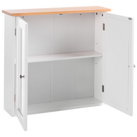 Armadietto a muro con specchio da bagno MDF Bianco 17 x 60 cm stile scandinavo