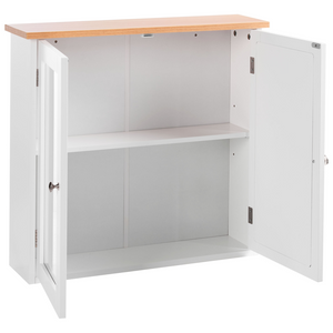 Armadietto a muro con specchio da bagno MDF Bianco 17 x 60 cm stile scandinavo