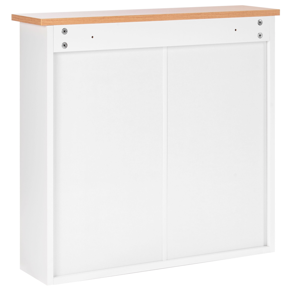 Armadietto a muro con specchio da bagno MDF Bianco 17 x 60 cm stile scandinavo