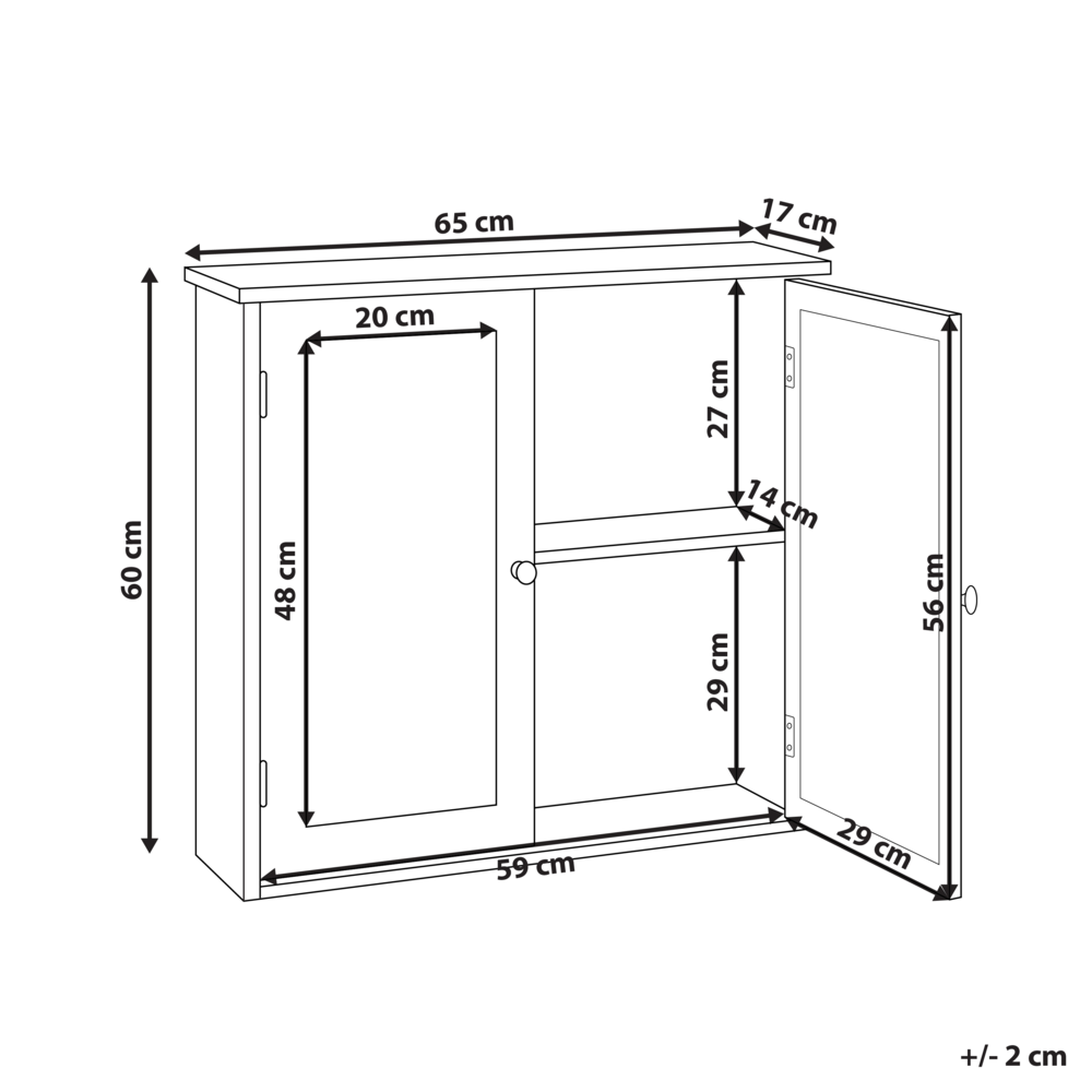 Armadietto a muro con specchio da bagno MDF Bianco 17 x 60 cm stile scandinavo