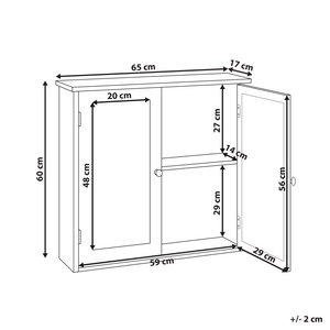 Armadietto a muro con specchio da bagno MDF Bianco 17 x 60 cm stile scandinavo