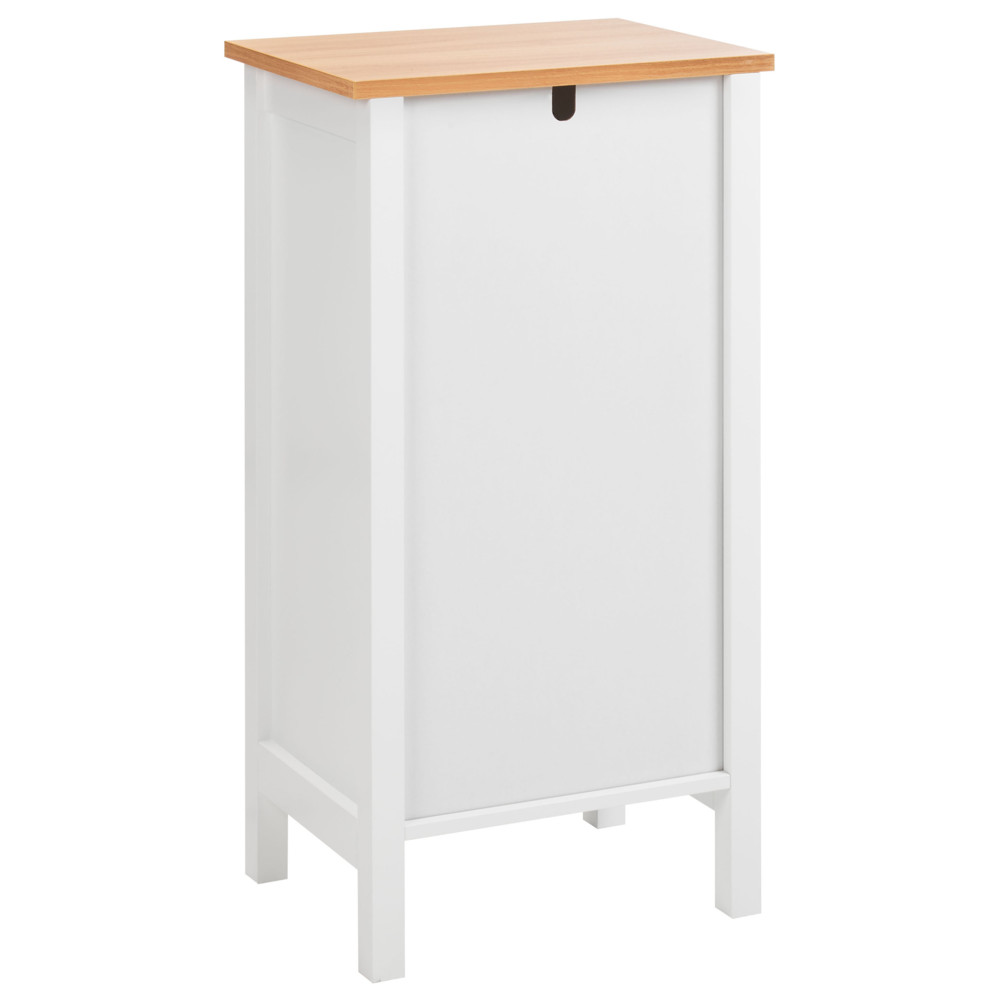 Mobiletto per il bagno con ripiani e ante traforate MDF Bianco 30 x 75 cm stile raffinato