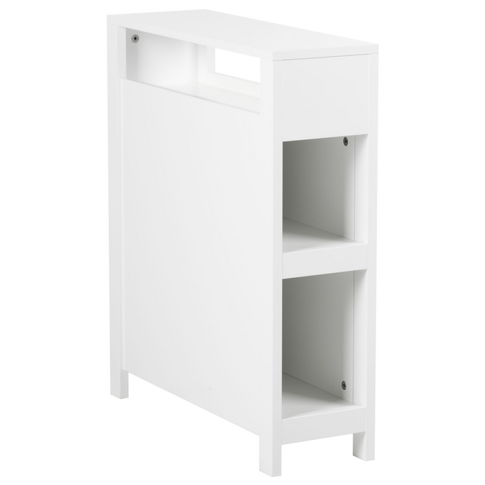 Mobiletto da bagno in MDF bianco 20 x 70 cm con cestini Bagno Portaoggetti
