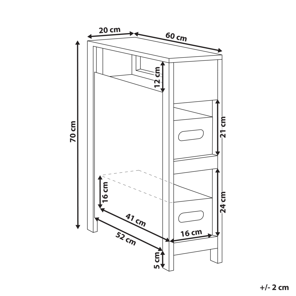 Mobiletto da bagno in MDF bianco 20 x 70 cm con cestini Bagno Portaoggetti
