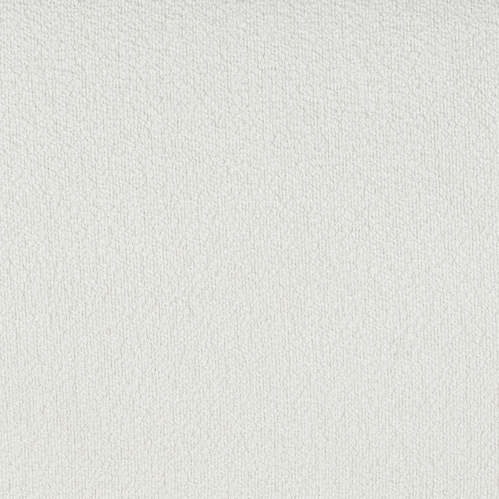 Pouf bianco rettangolare con gambe in in legno di gomma verniciato marrone stile minimalista