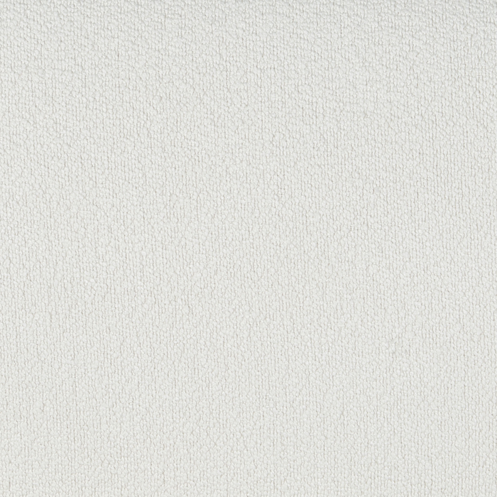 Pouf bianco rettangolare con gambe in in legno di gomma verniciato marrone stile minimalista