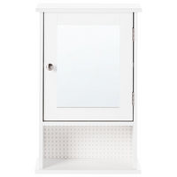 Mobiletto a specchio da bagno a parete in MDF bianco con vano contenitore stile moderno