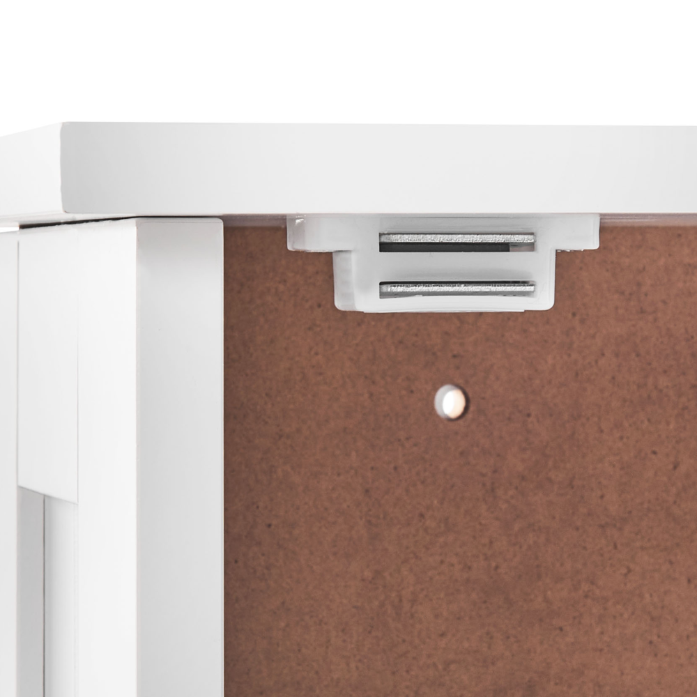 Mobiletto a specchio da bagno a parete in MDF bianco con vano contenitore stile moderno