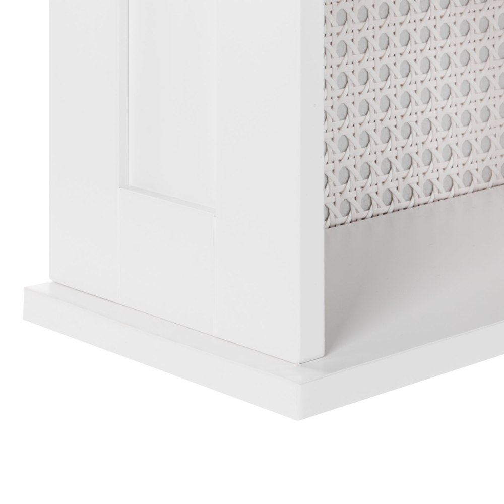 Mobiletto a specchio da bagno a parete in MDF bianco con vano contenitore stile moderno