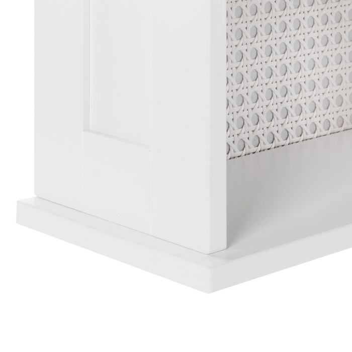 Mobiletto a specchio da bagno a parete in MDF bianco con vano contenitore stile moderno