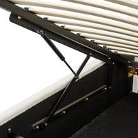 Letto singolo con testiera semicircolare in bouclé 90x200 cm base a doghe Testiera a Mezza Luna con contenitore