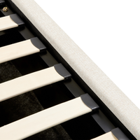 Letto singolo con testiera semicircolare in poliestere beige 90x200 cm base a doghe Testiera a Mezza Luna con contenitore