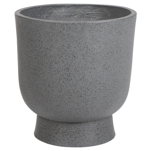 Vaso per piante grigio scuro 36x36x39 cm MgO Round Terrazzo Effect Indoor Outdoor Resistente alle intemperie