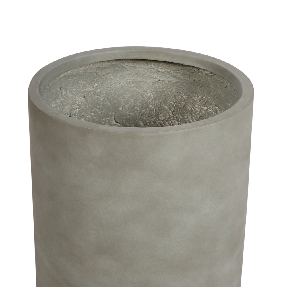 Vaso per piante Grigio 36x36x51 cm MgO Rotondo Effetto Calcestruzzo Resistente alle intemperie per interni e per esterni