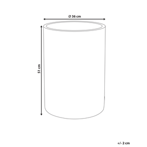 Vaso per piante Grigio 36x36x51 cm MgO Rotondo Effetto Calcestruzzo Resistente alle intemperie per interni e per esterni