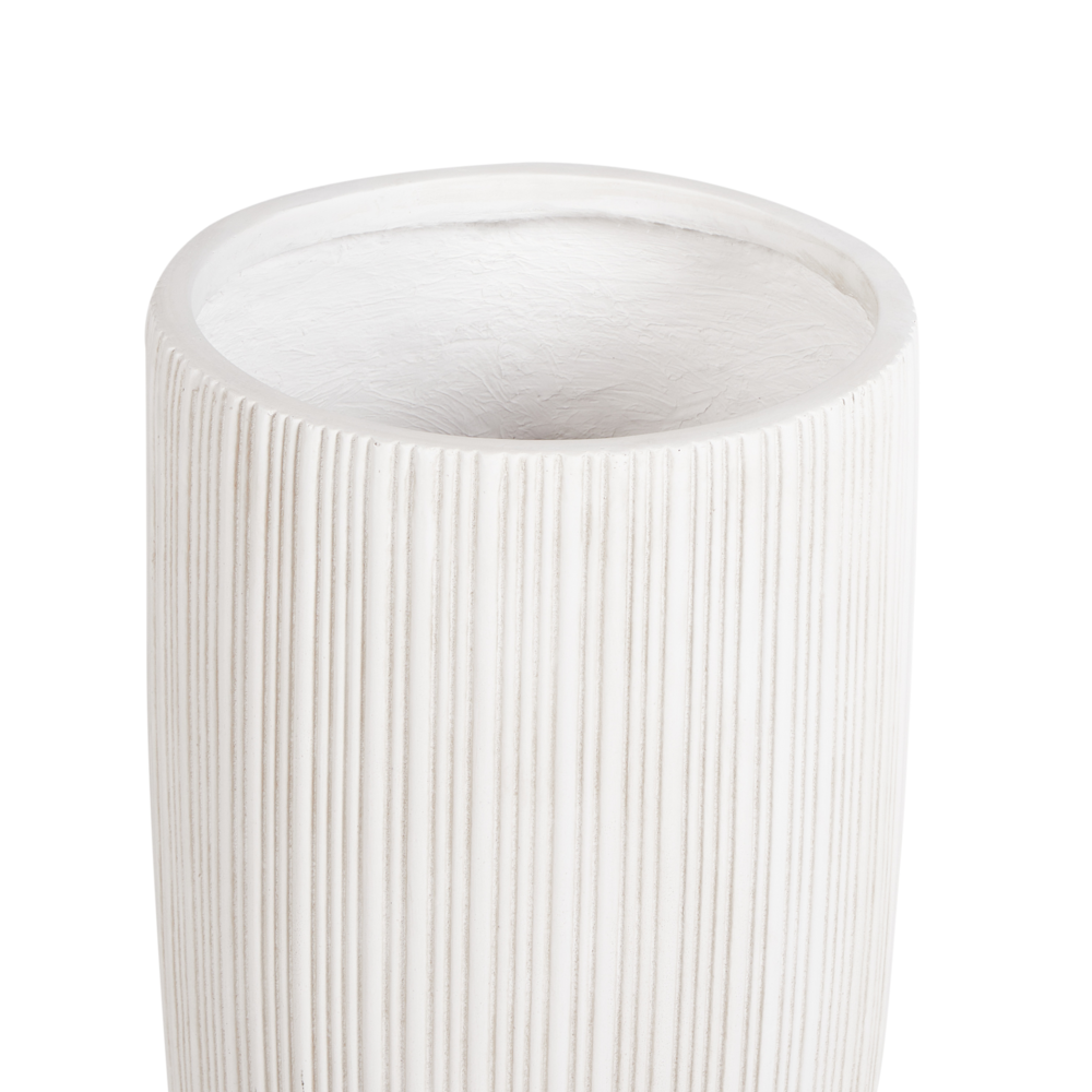 Vaso per piante Beige Chiaro 35x35x70 cm MgO Rotondo Gessato Indoor Outdoor Resistente alle intemperie