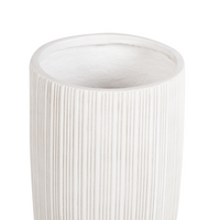 Vaso per piante Beige Chiaro 35x35x70 cm MgO Rotondo Gessato Indoor Outdoor Resistente alle intemperie
