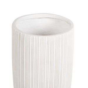 Vaso per piante Beige Chiaro 35x35x70 cm MgO Rotondo Gessato Indoor Outdoor Resistente alle intemperie