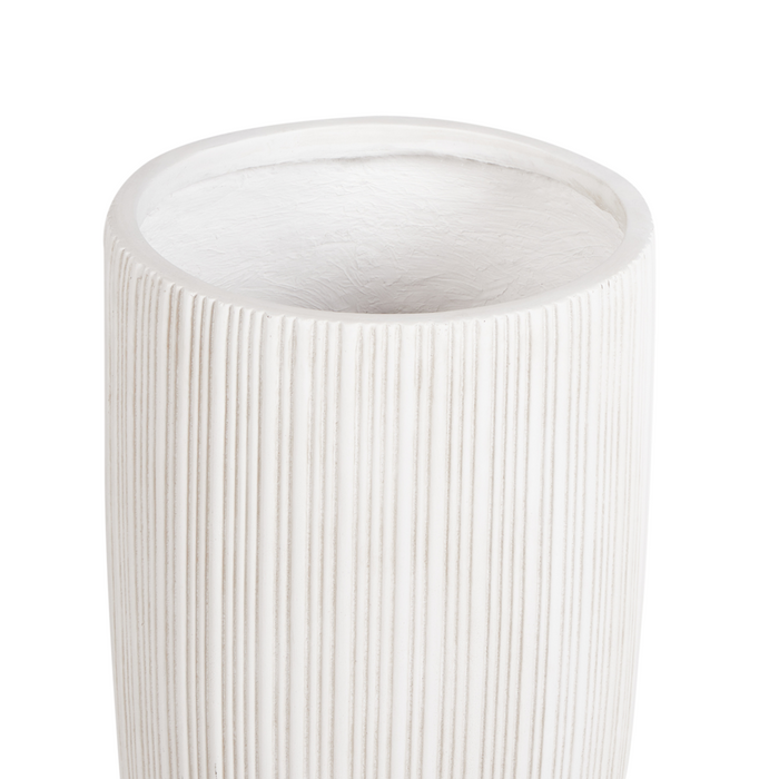 Vaso per piante Beige Chiaro 35x35x70 cm MgO Rotondo Gessato Indoor Outdoor Resistente alle intemperie