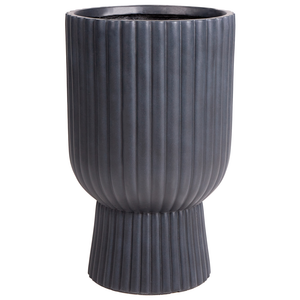 Vaso da fiori MgO grigio grafite gessato Rotondo 34 x 34 x 56 cm per esterni e interni