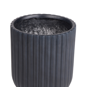 Vaso da fiori MgO grigio grafite gessato Rotondo 34 x 34 x 56 cm per esterni e interni