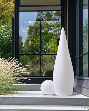 Lampada da terra a LED per esterni in materiale sintetico bianco impermeabile con telecomando con telecomando