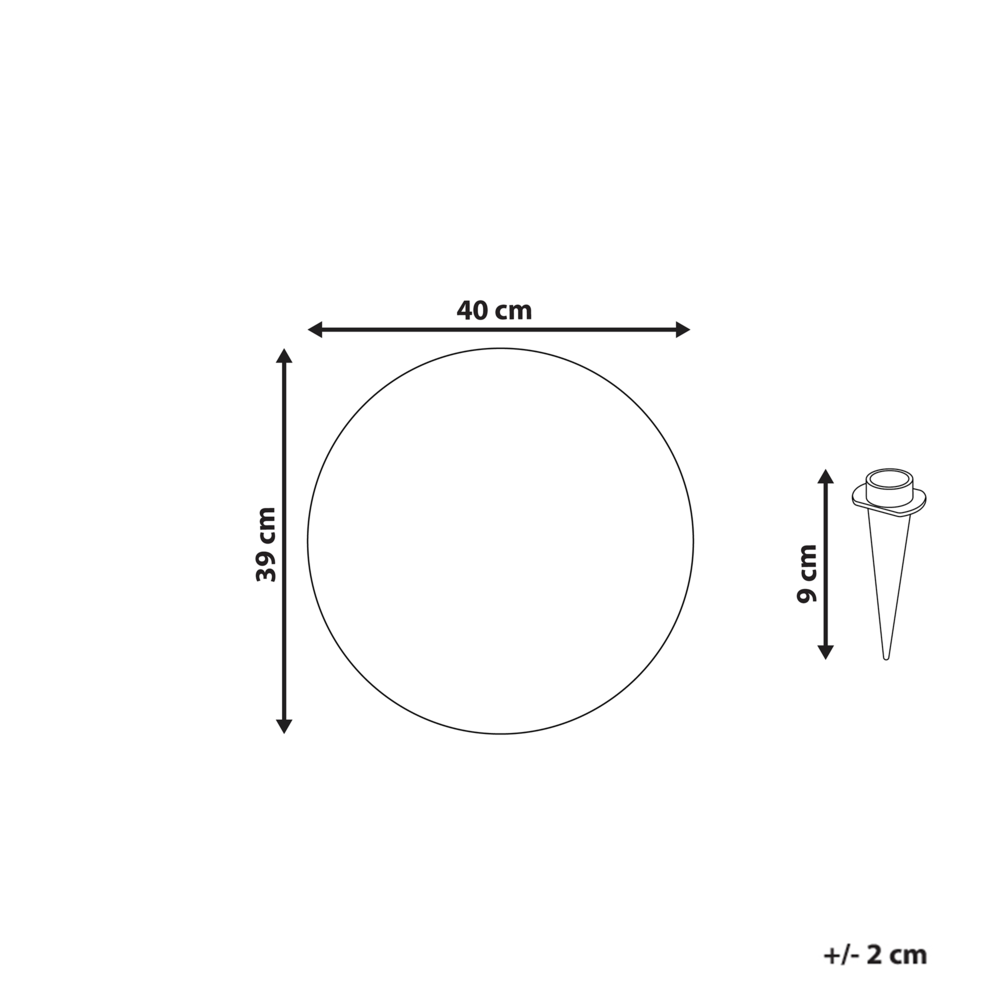 Lampada a sfera LED per esterni 38 cm in materiale sintetico impermeabile con telecomando bianco esterno giardino patio