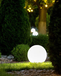 Lampada a sfera LED per esterni 42 cm in materiale sintetico impermeabile con telecomando bianco esterno giardino patio