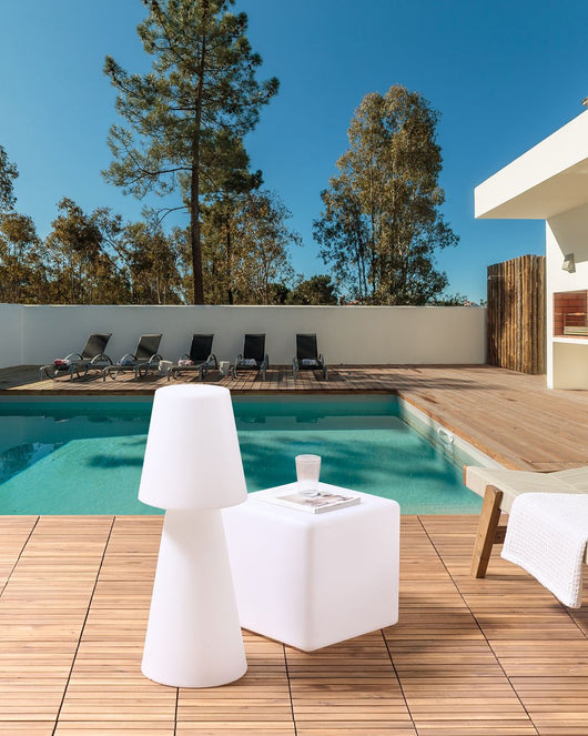 Lampada da terra a LED per esterni impermeabile con telecomando bianco illuminazione del giardino e del patio