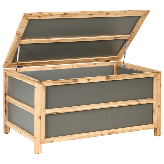 Panca da giardino in calcestruzzo e legno d'acacia Grigio stile industriale