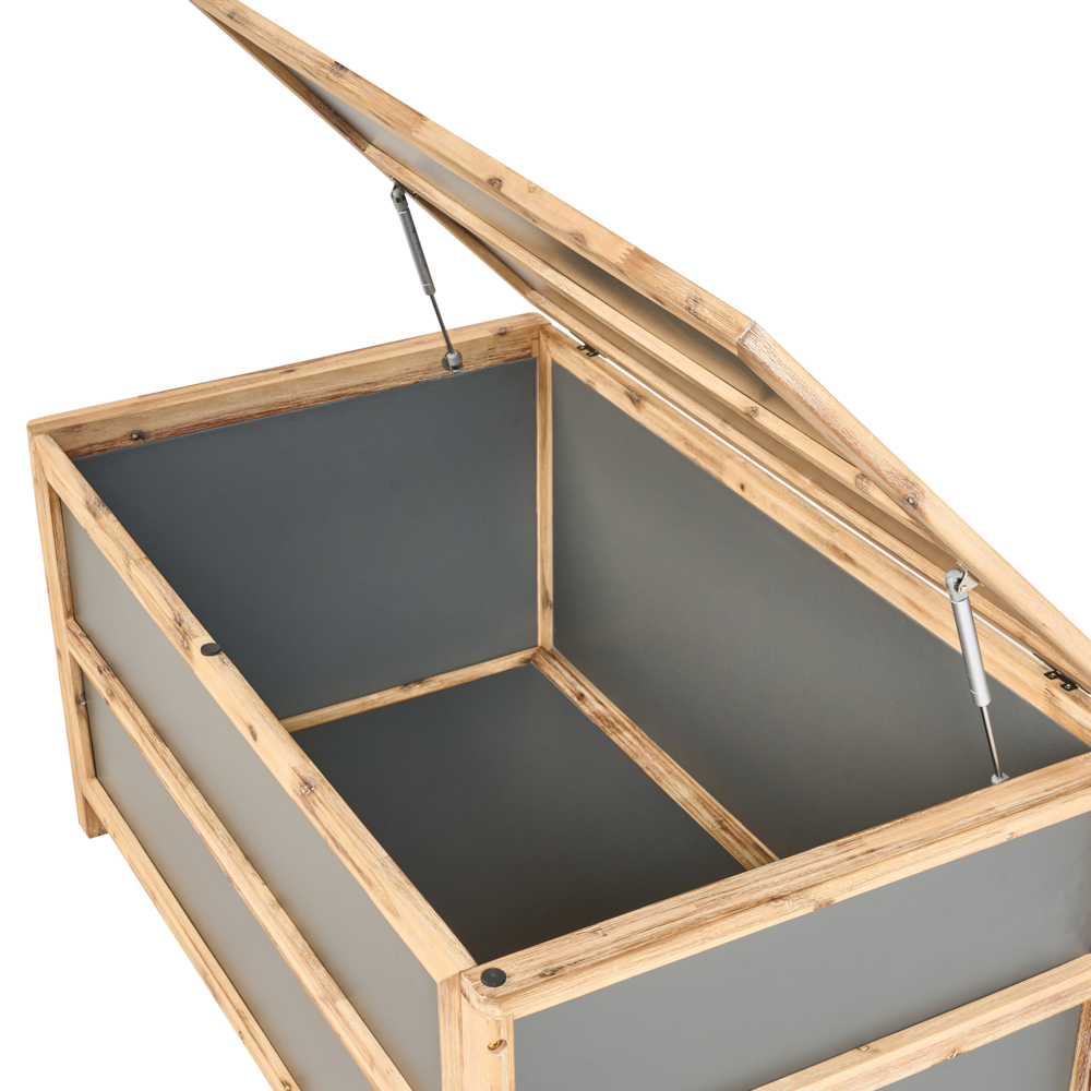 Panca da giardino in calcestruzzo e legno d'acacia Grigio stile industriale