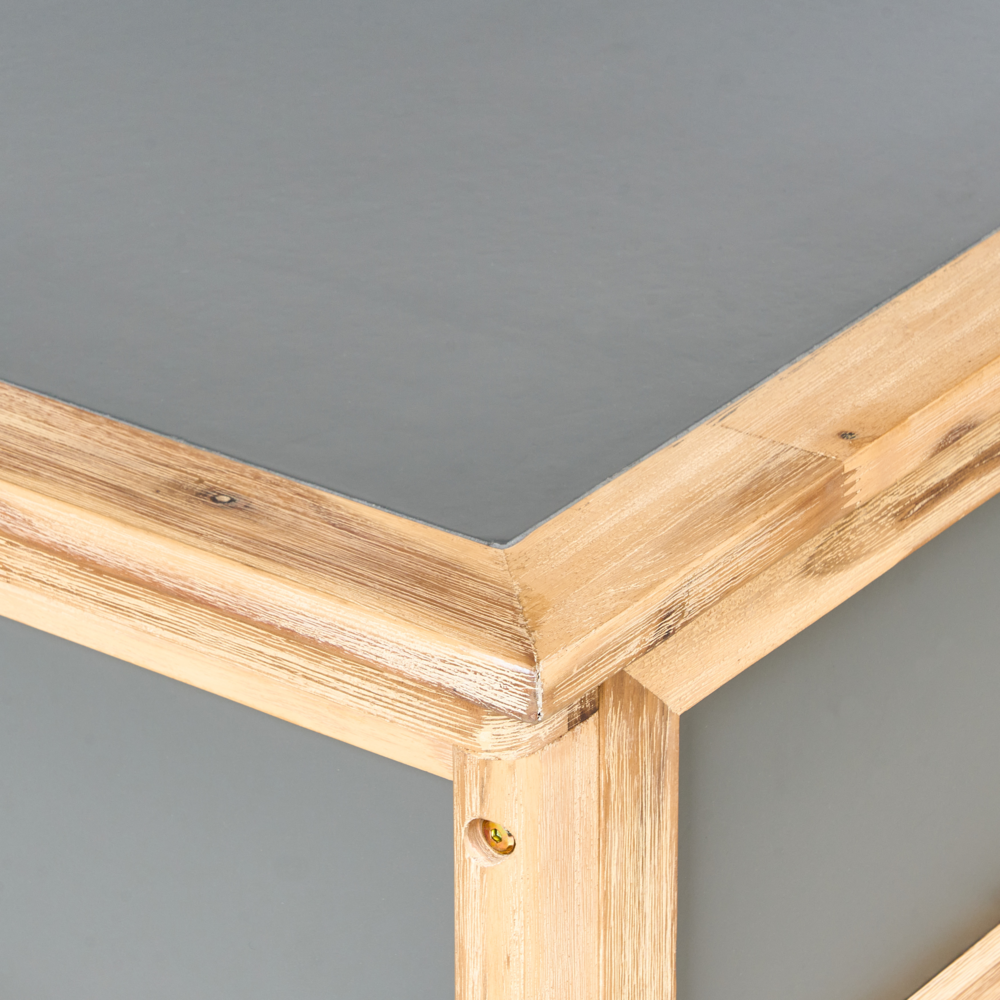 Panca da giardino in calcestruzzo e legno d'acacia Grigio stile industriale