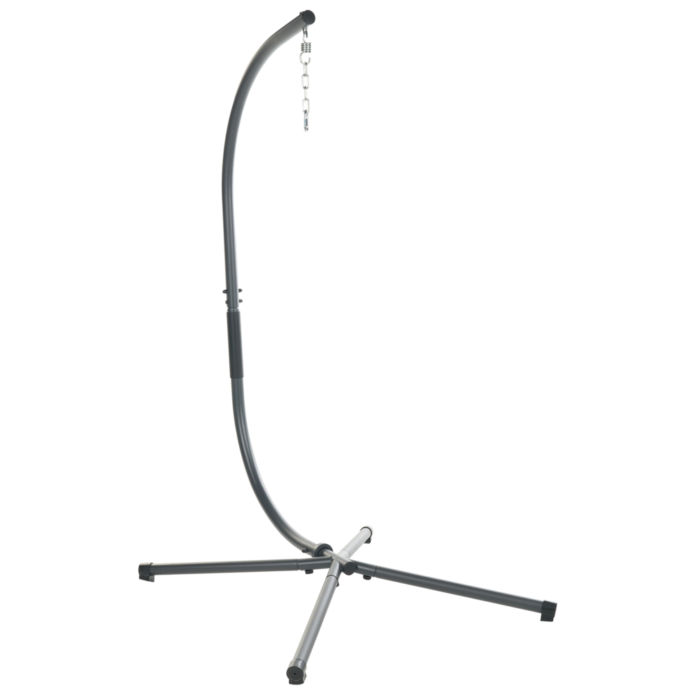 Sedia a uovo a dondolo Supporto metallico grigio scuro Morbido cuscino da seduta Boho Rustico Soggiorno Terrazza