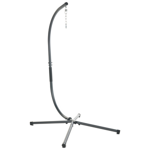 Sedia a uovo a dondolo Supporto metallico grigio scuro Morbido cuscino da seduta Boho Rustico Soggiorno Terrazza