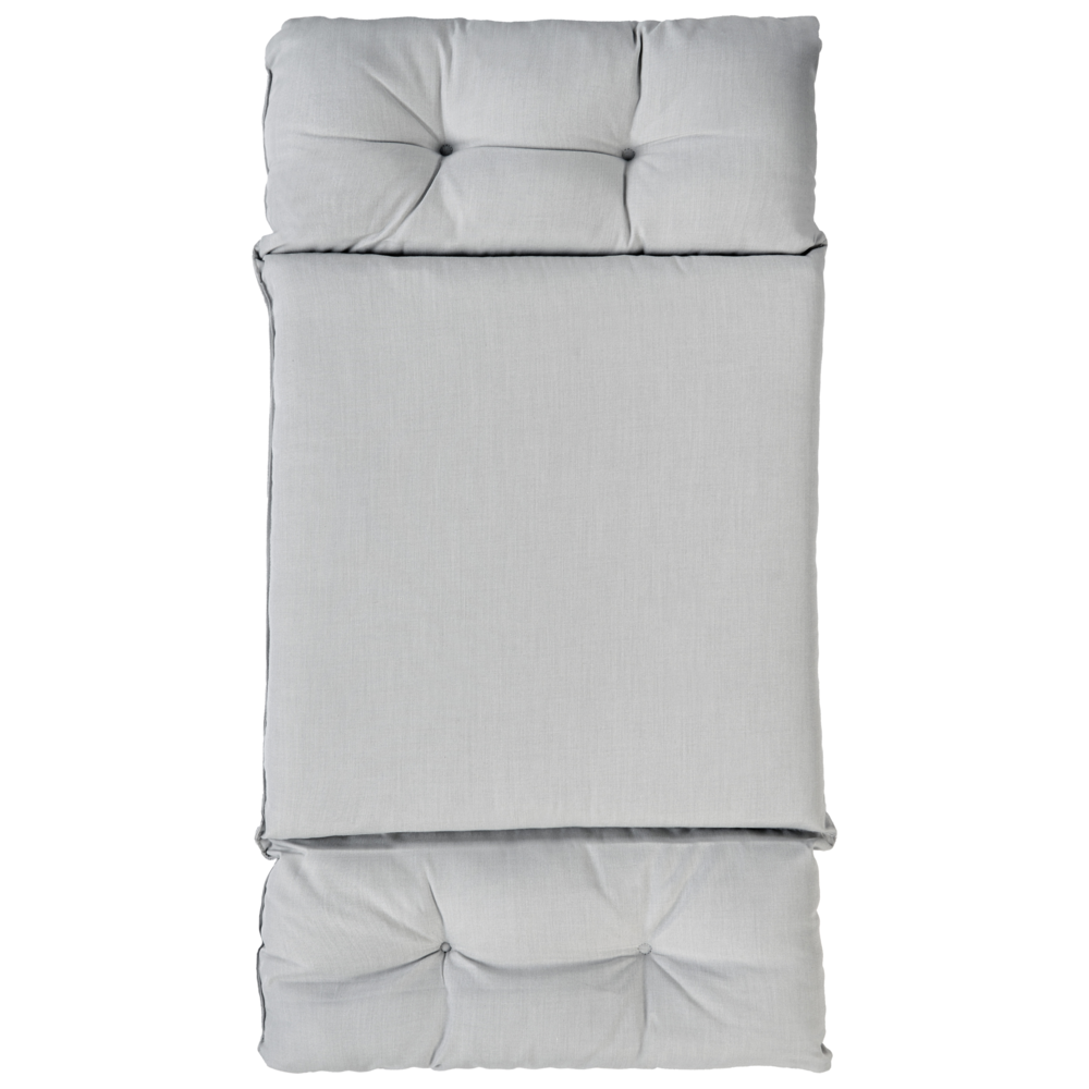 Sedia a dondolo sospesa Grigio chiaro Supporto metallico in corda Cuscino morbido per seduta Boho Rustico Soggiorno Terrazza