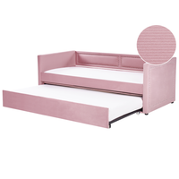 Letto da giorno estraibile rosa velluto a coste misura singola 90 x 200 con rete a doghe Nailhead Trim Glam