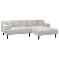 Divano ad angolo sinistro in tessuto grigio chiaro lato sinistro stile minimalista