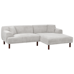 Divano ad angolo sinistro in tessuto grigio chiaro lato sinistro stile minimalista