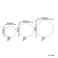 Set di 3 lampade sferiche a energia solare LED da esterno 30 cm in materiale sintetico impermeabile bianco con telecomando illuminazione da giardino