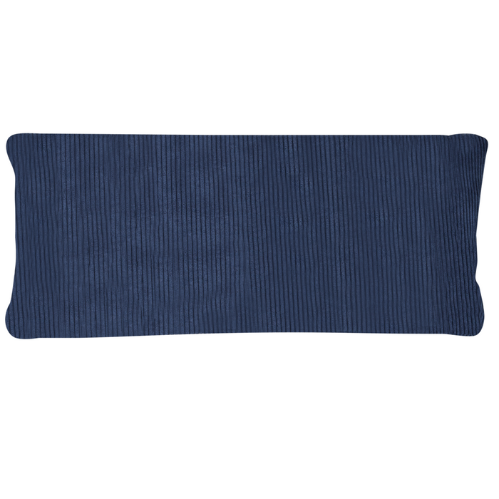 Divano ad angolo in velluto a coste blu e gambe in metallo design retrò stile moderno