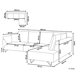 Divano ad angolo in velluto a coste blu e gambe in metallo design retrò stile moderno