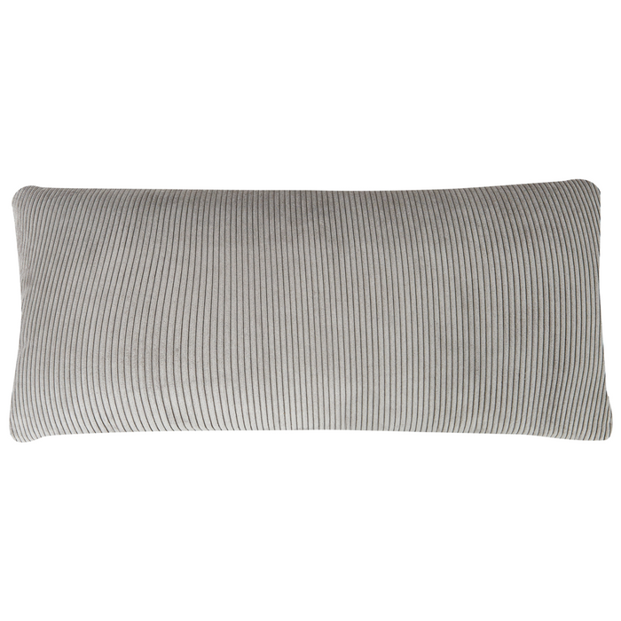 Divano ad angolo in velluto a coste grigio chiaro e gambe in metallo design retrò stile moderno