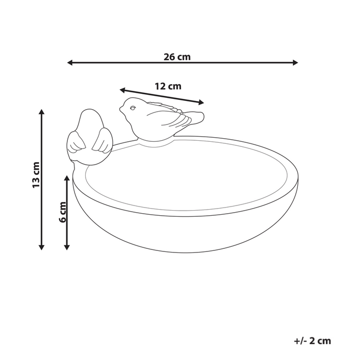 Fontana per uccelli MGO per giardino Accento decorativo all'aperto grigio