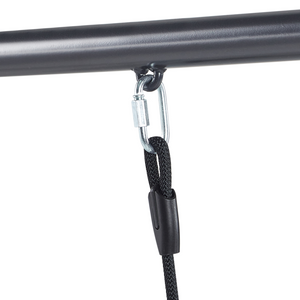 Dondolo da giardino Altalena da patio grigio scuro con telaio in acciaio a 3 posti per esterni idrorepellente