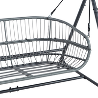 Dondolo da patio grigio chiaro con struttura in acciaio a 2 posti per esterni idrorepellente